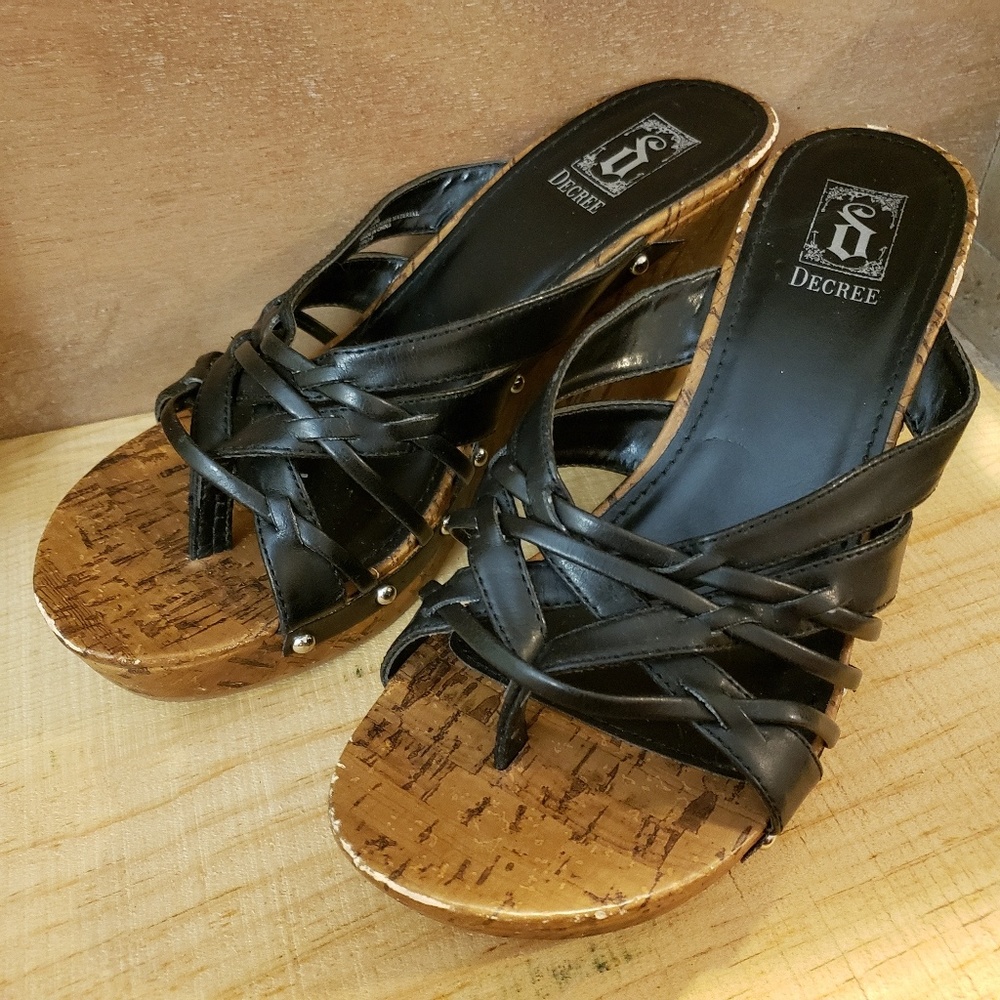 Decree Cork Wedge Sandals